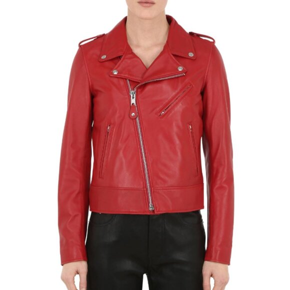 Schott NYC Perfecto Biker Leather Jacket Red size M‎ - Picture 1 of 13